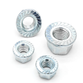 M6-1.0 Blue white zinc  hex flange nut with serrated carbon steel Grade 4 grade 8 grade6